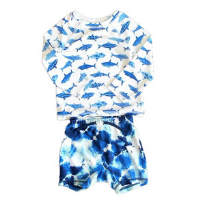 Old Navy Boys Blue Sharks 2-piece Swimsuit size: 6-12 Months